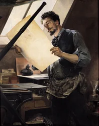 Felicien Rops in His Studio
